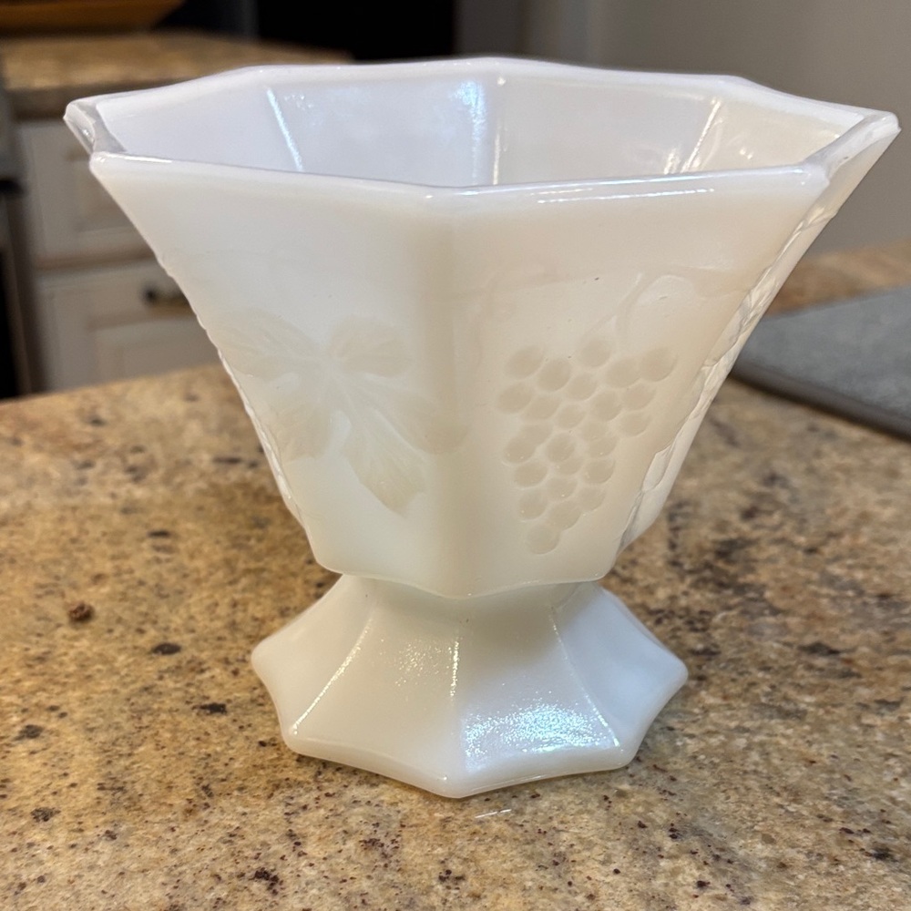 Vintage milk glass candy bowl